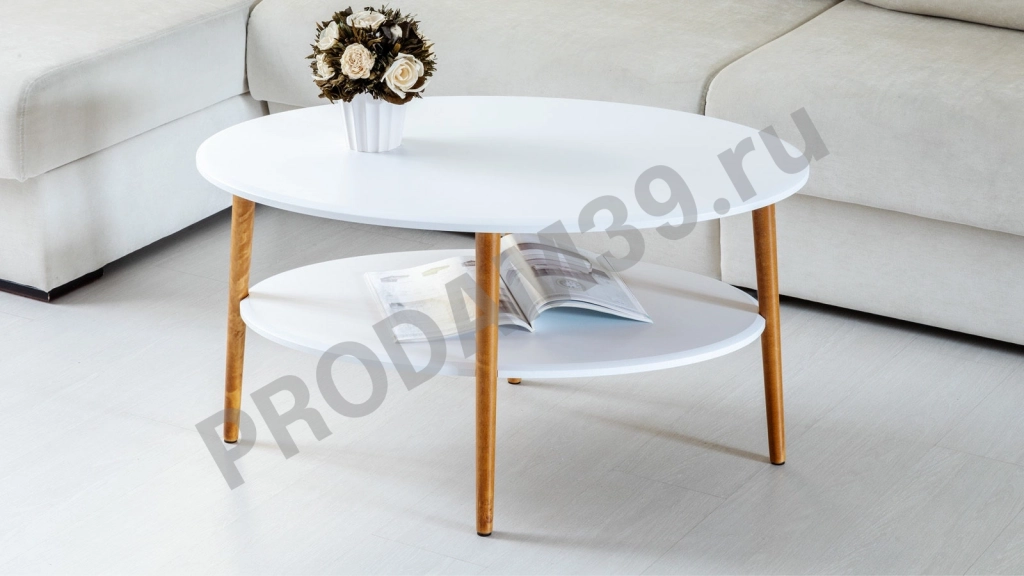 Журнальный стол El, цвет Белый, В48*Ш90*Г60