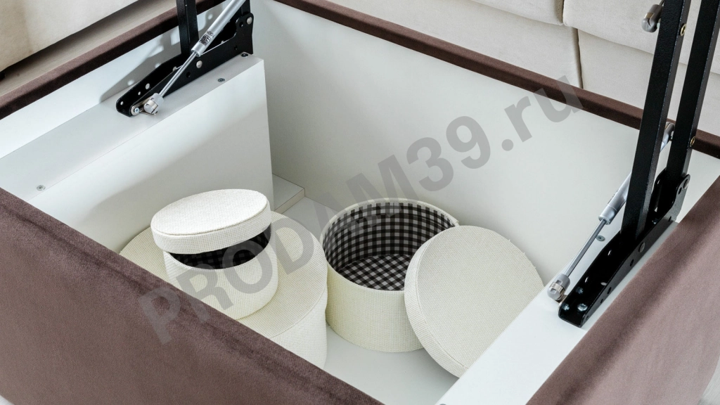 Журнальный стол-пуф Cristofer, цвет Ясень sky velvet, В39*Ш85*Г63