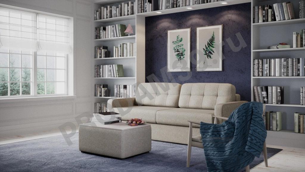 Журнальный стол-пуф Cristofer, цвет Ясень Brera, В39*Ш85*Г63