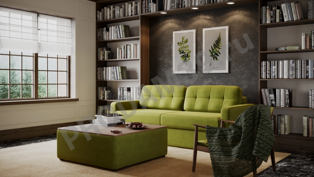 Журнальный стол-пуф Cristofer, цвет Ясень Enrich, В39*Ш85*Г63