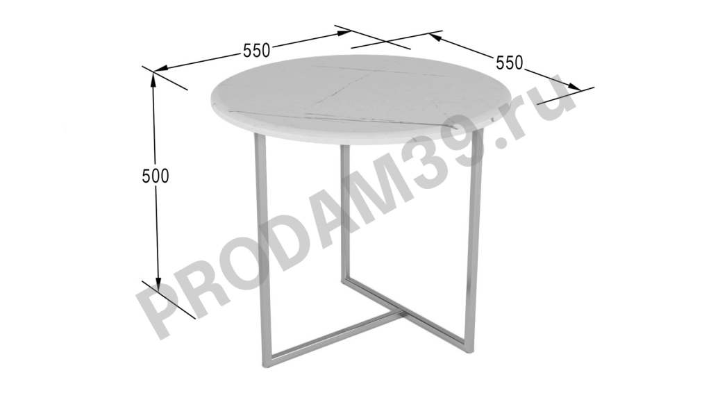 Журнальный стол Albano, цвет Белый мрамор, В50*Ш55*Г55