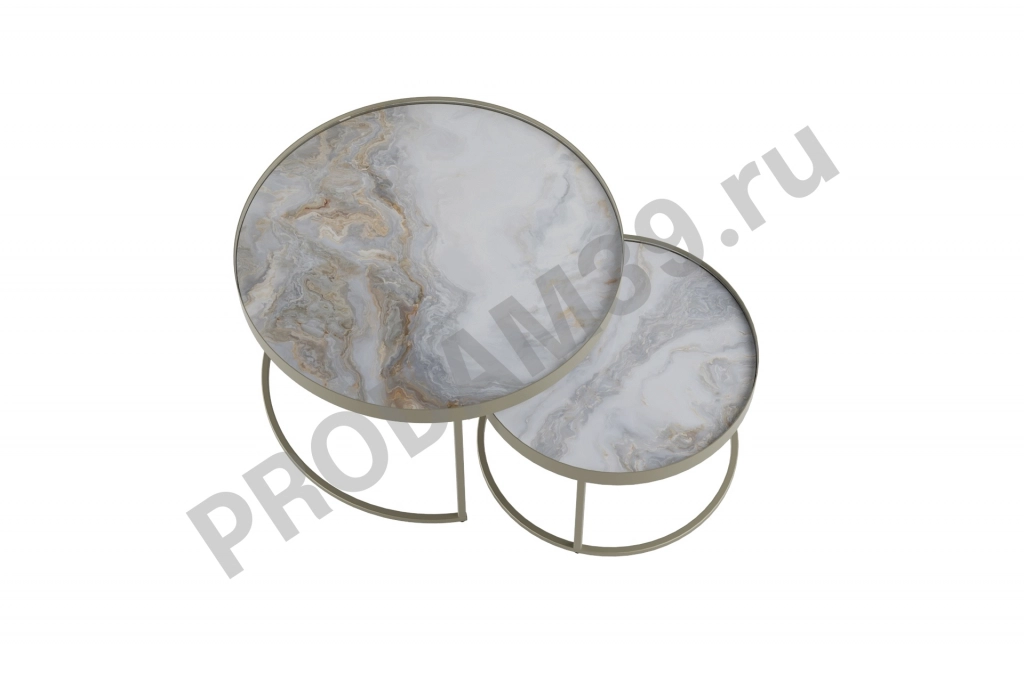 Комплект журнальных столов Modesta, цвет агат/титан,В - 44,5/34,5 см, D - 75,5/55,5 см