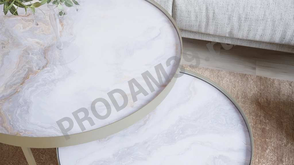 Комплект журнальных столов Modesta, цвет агат/титан,В - 44,5/34,5 см, D - 75,5/55,5 см