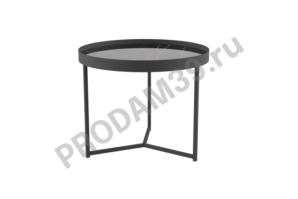 Журнальный стол Frimont, цвет сахара нуар/черный матовый, Ш 55 х В 45 х Г 55