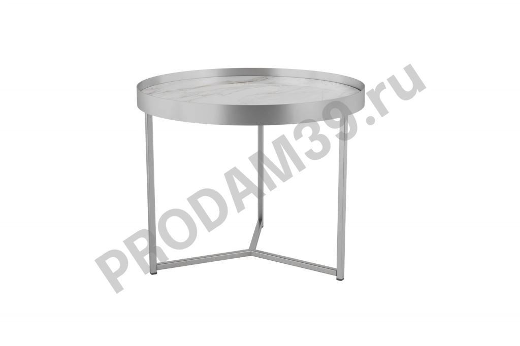 Журнальный стол Frimont, цвет белый/хром, Ш 55 х В 45 х Г 55