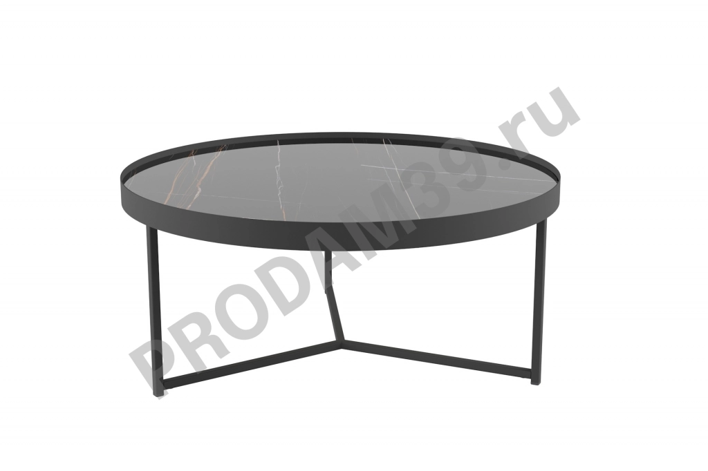 Журнальный стол Oklend, цвет сахара нуар/черный матовый, Ш 75,5 х В 35 х Г 75,5