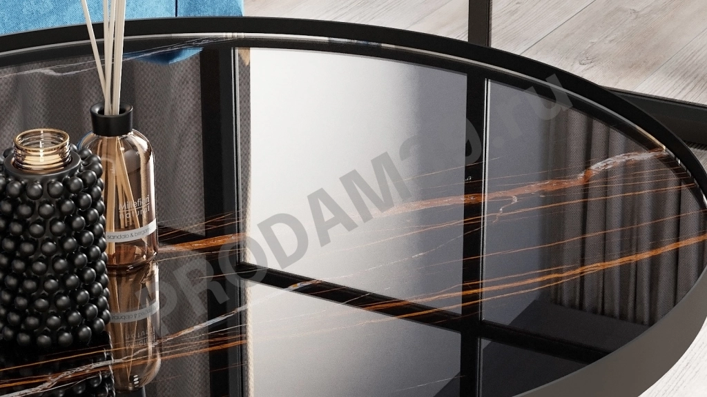 Журнальный стол Oklend, цвет сахара нуар/черный матовый, Ш 75,5 х В 35 х Г 75,5