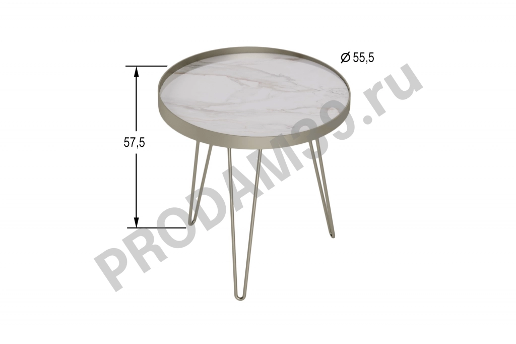 Журнальный стол Ventura, цвет белый титан, Ш55*Г55*В57