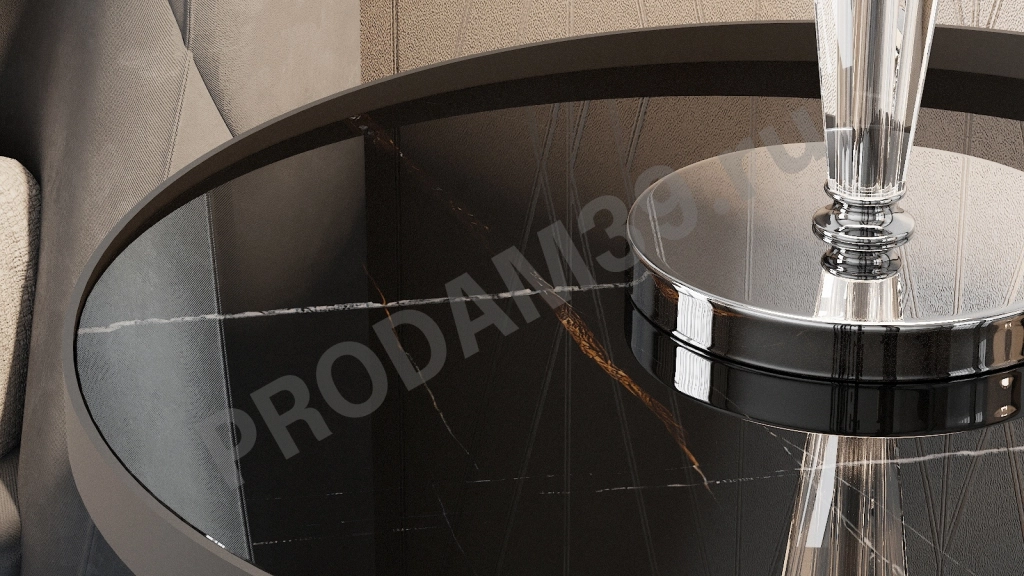 Журнальный стол Ventura, цвет сахара нуар/черный матовый, Ш55*Г55*В57