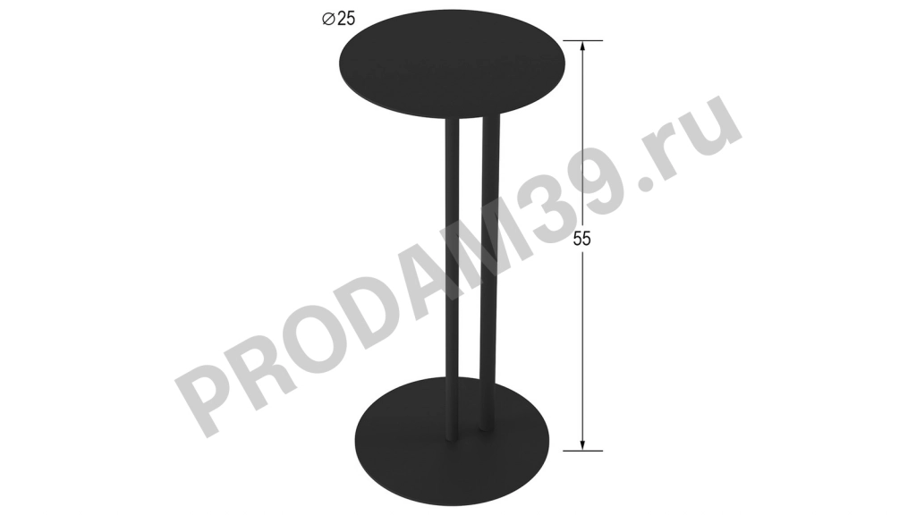 Журнальный стол Rig, черный, 55*25*25