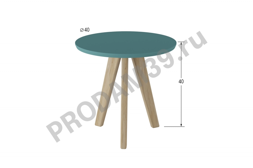 Журнальный стол Melton new, аквамарин/дуб, 40*40*40