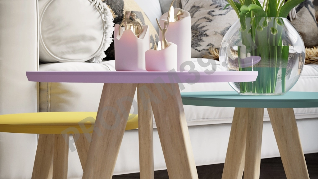 Журнальный стол Melton new, сирень/дуб, 45*40*40