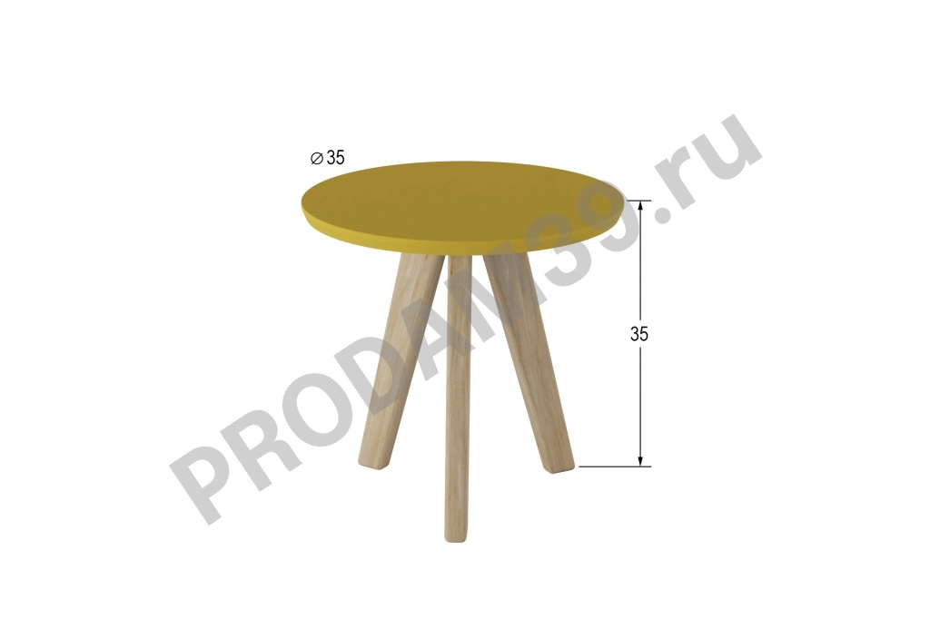 Журнальный стол Melton new, шафран/дуб, 35*35*35