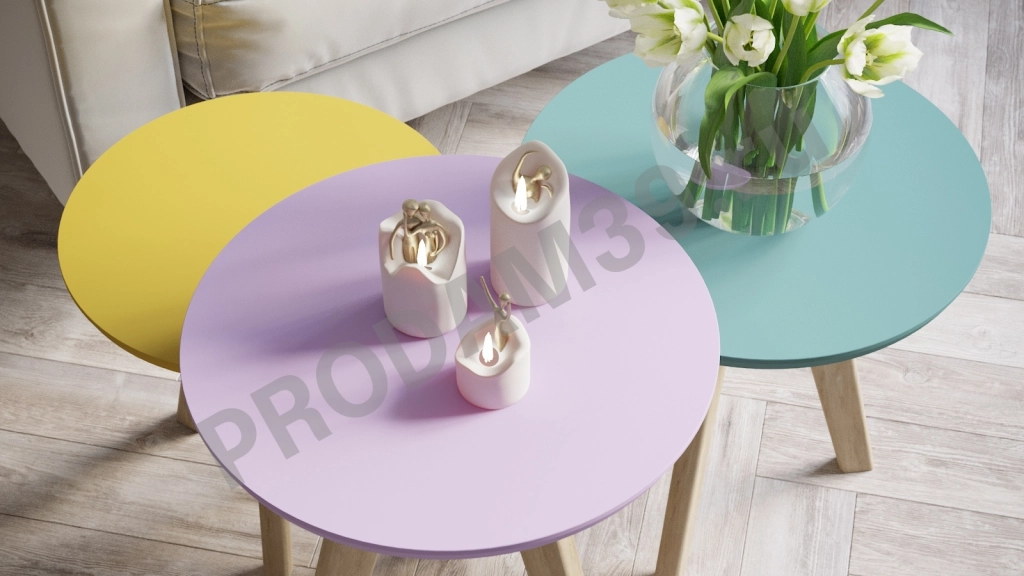 Журнальный стол Melton new, шафран/дуб, 35*35*35