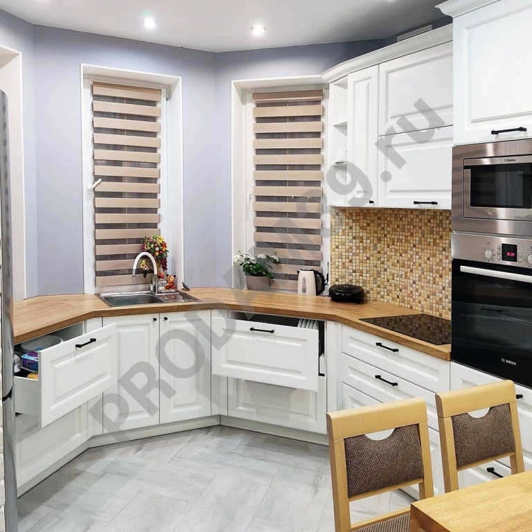 Кухня с фрезерованными фасадами от студии Mykitchen