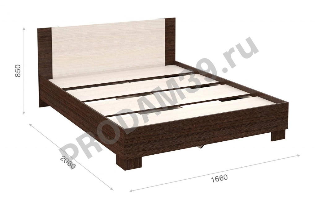 Кровать 160 с основанием под матрас АВРОРА