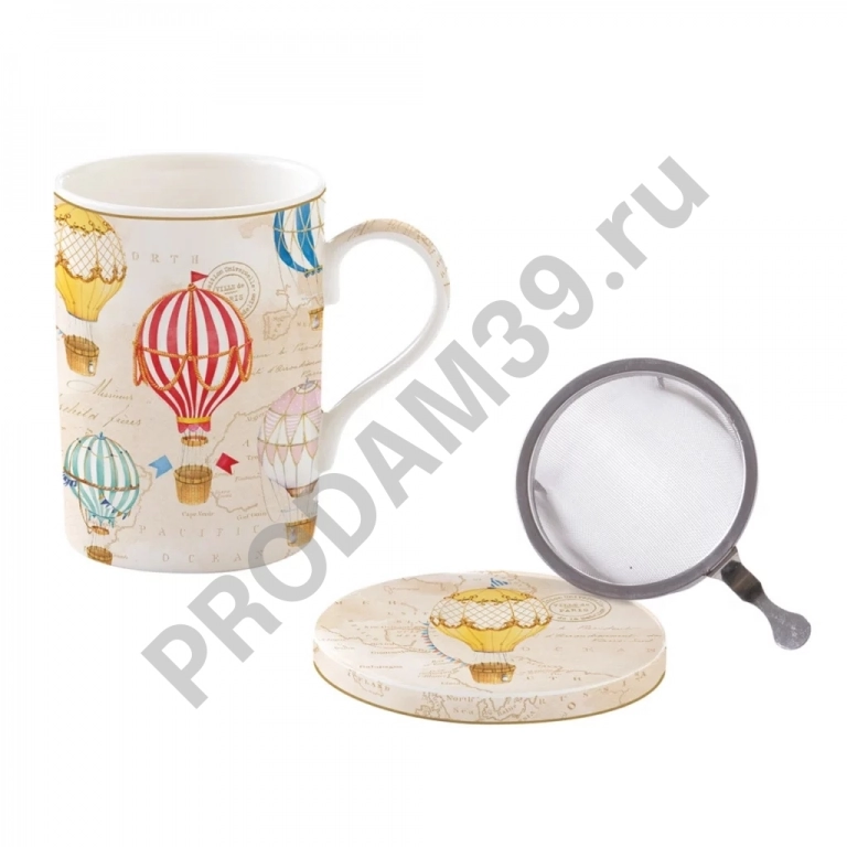 Кружка AIR BALLOONS 350 мл с крышкой и ситечком