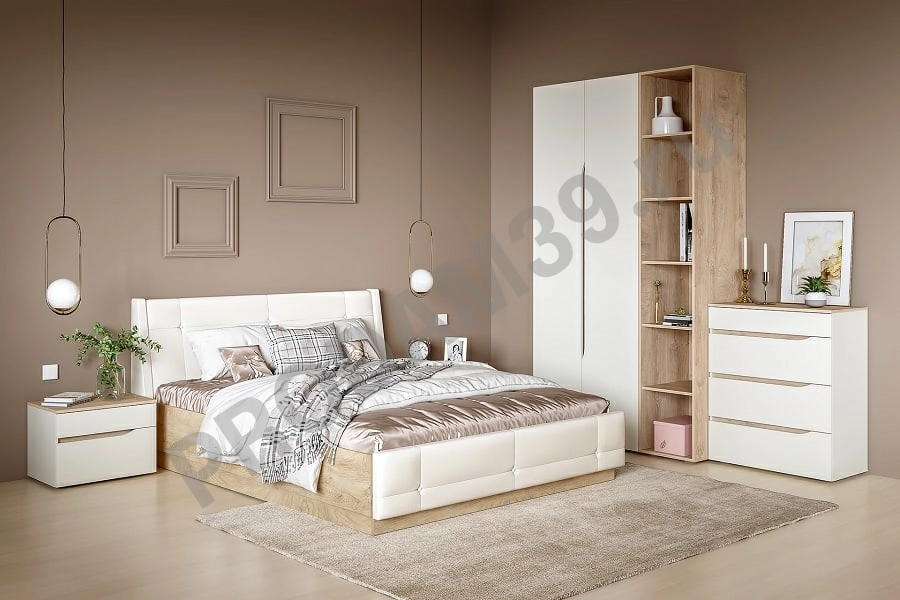 Спальня Муссон. Шкаф, стеллаж, камод