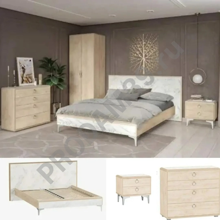 Спальня Мальта, белыц мрамор