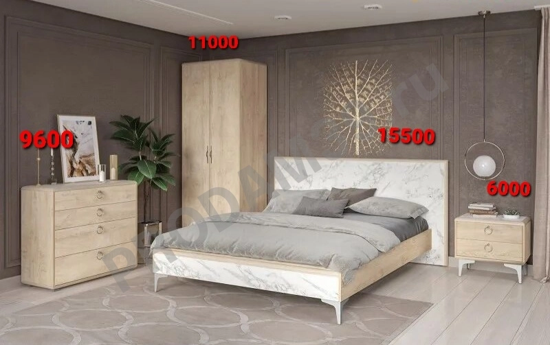 Спальня Мальта, белый мрамор