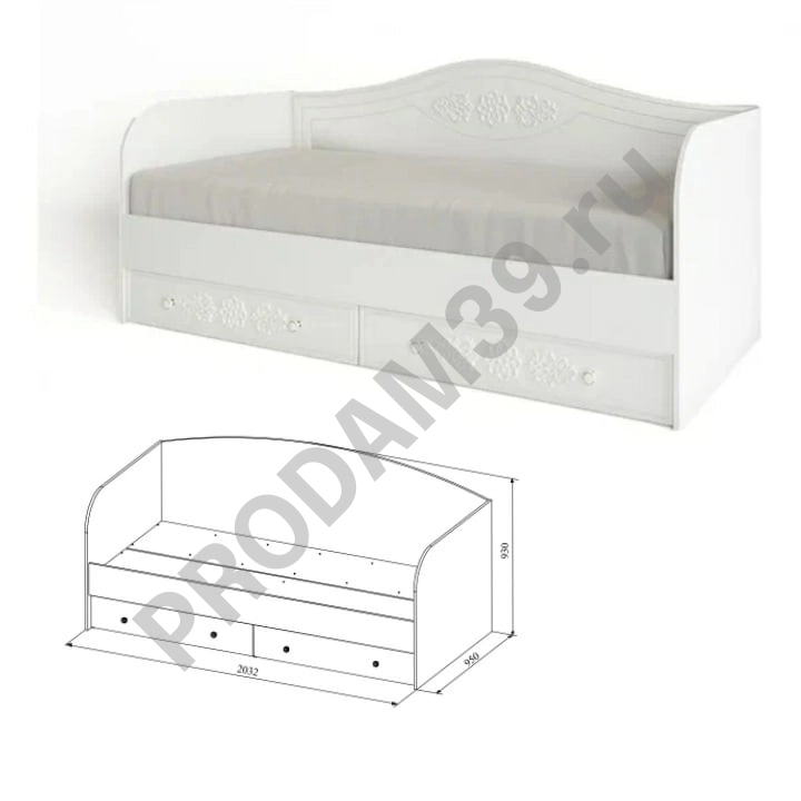 Кровать с выдвижными ящиками