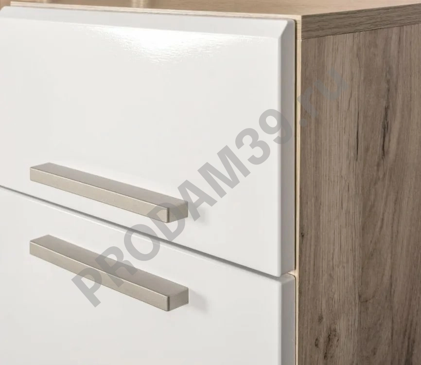 Прихожая Лайн, корпус дуб крафт серый/фасады МДФ белый глянец