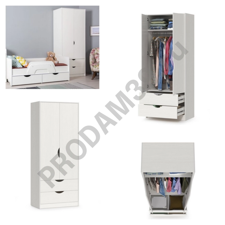 Шкаф Уна белый, 84*205*50