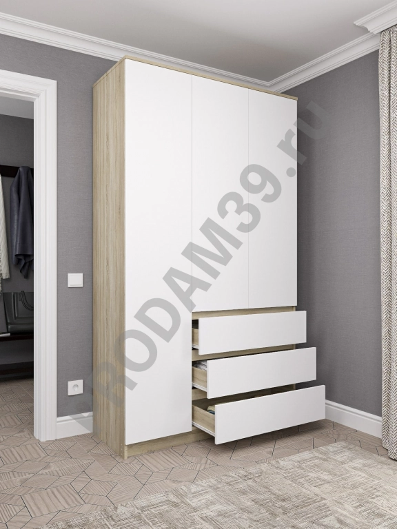 Шкаф трехстворчатый Дуб Сонома