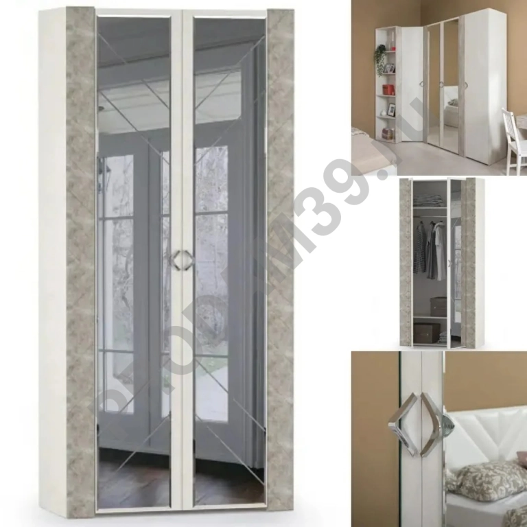 Шкаф для одежды Амели 13.133, цвет шёлковый камень/бетон чикаго беж, 108x51x230 см