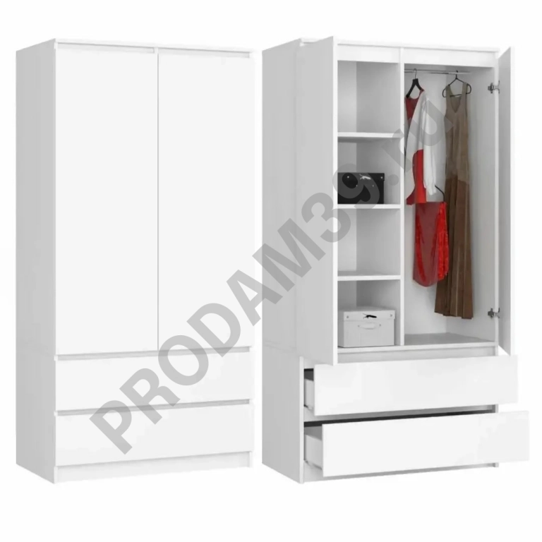 Шкаф белый, 180х90х50 см