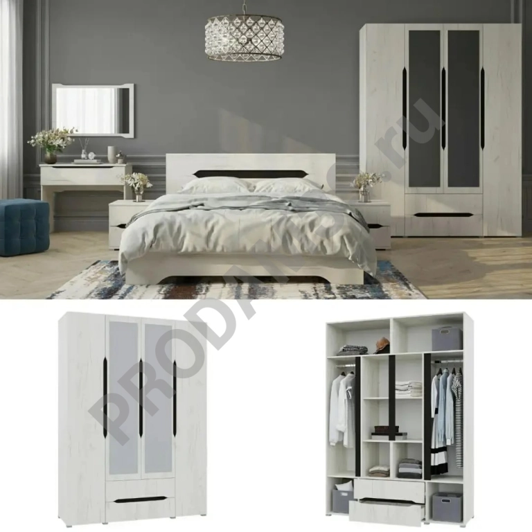 Шкаф 4хдв с ящиками