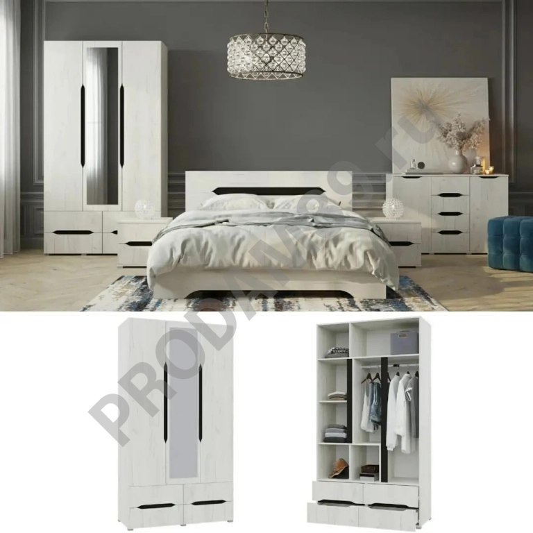 Шкаф 3хдв с ящиками