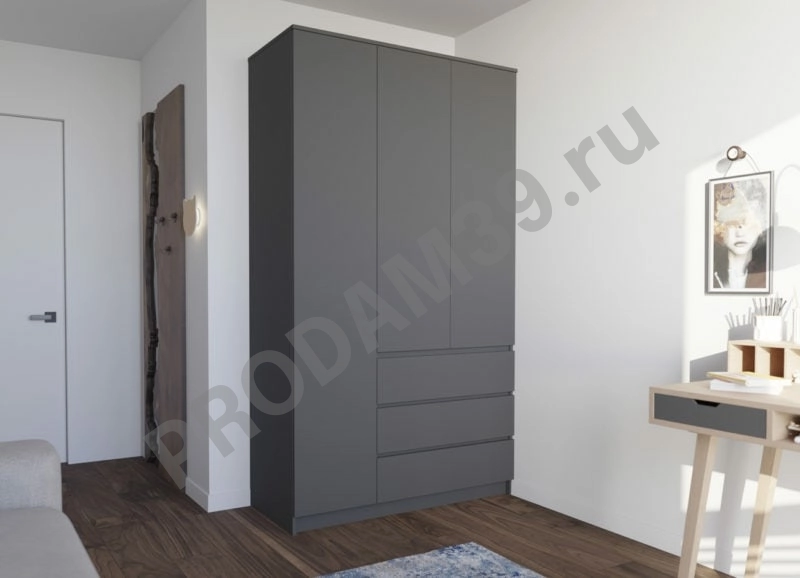 Шкаф 120х210х50 см, графит