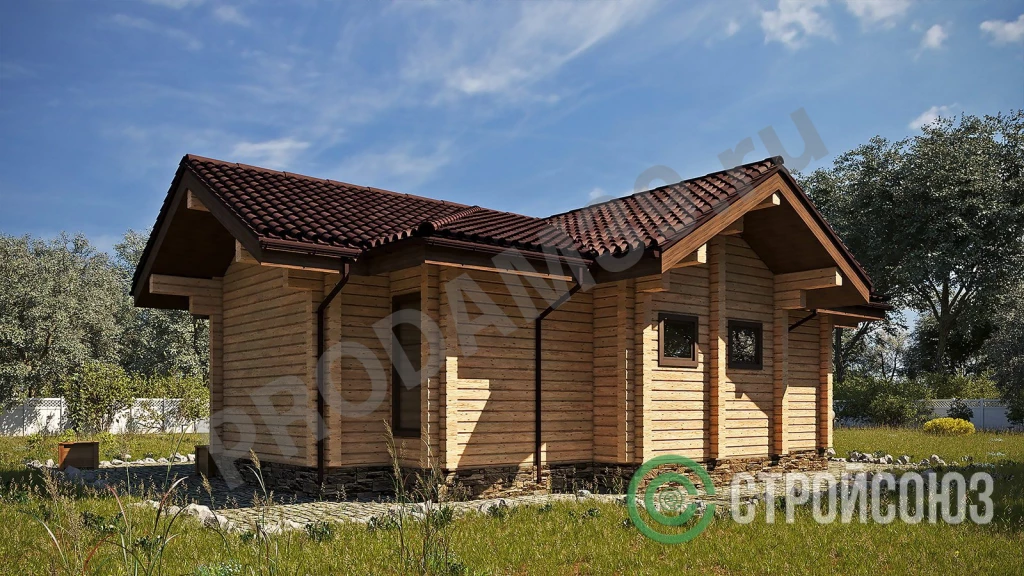 Строительство домов из бруса и бревна, проект 83 кв.м