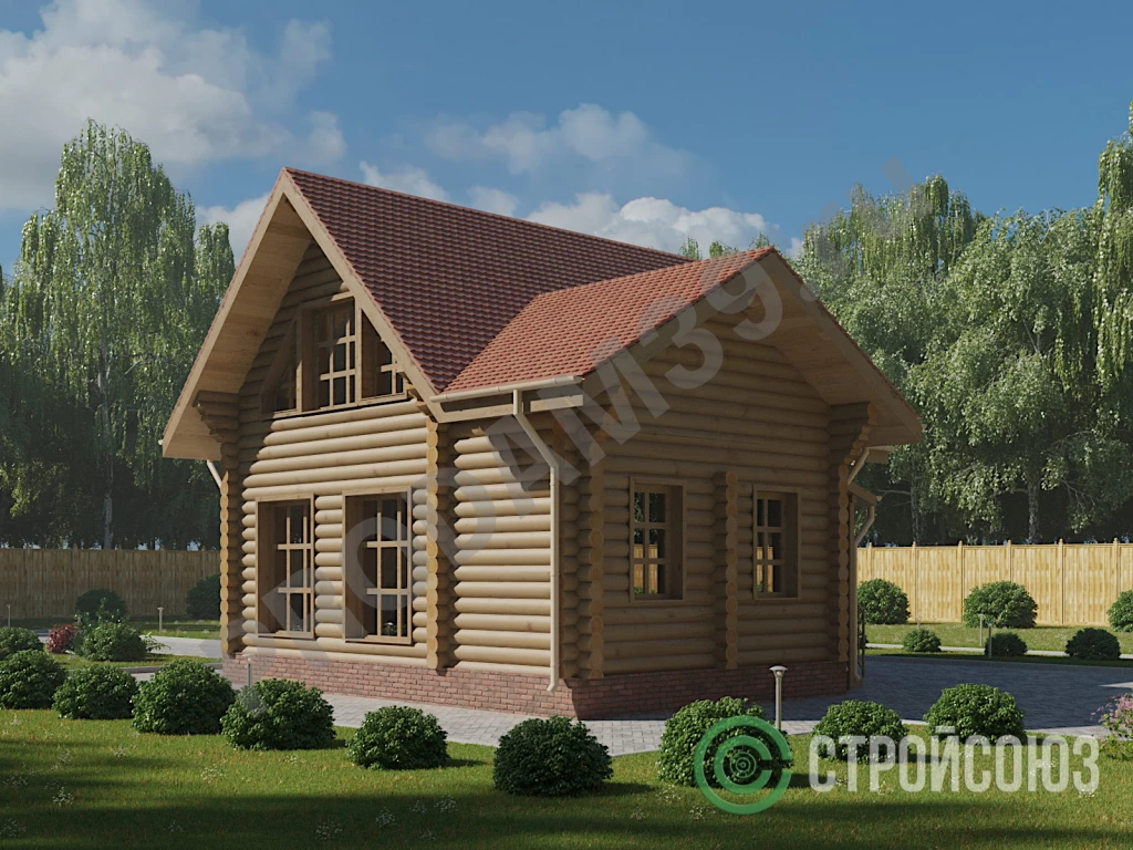 Строительство домов из бруса и бревна, проект 84 кв.м