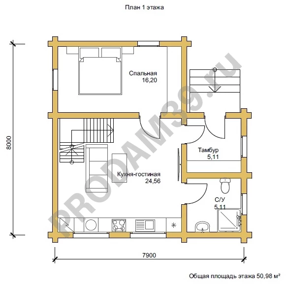 Строительство домов из бруса и бревна, проект 84 кв.м