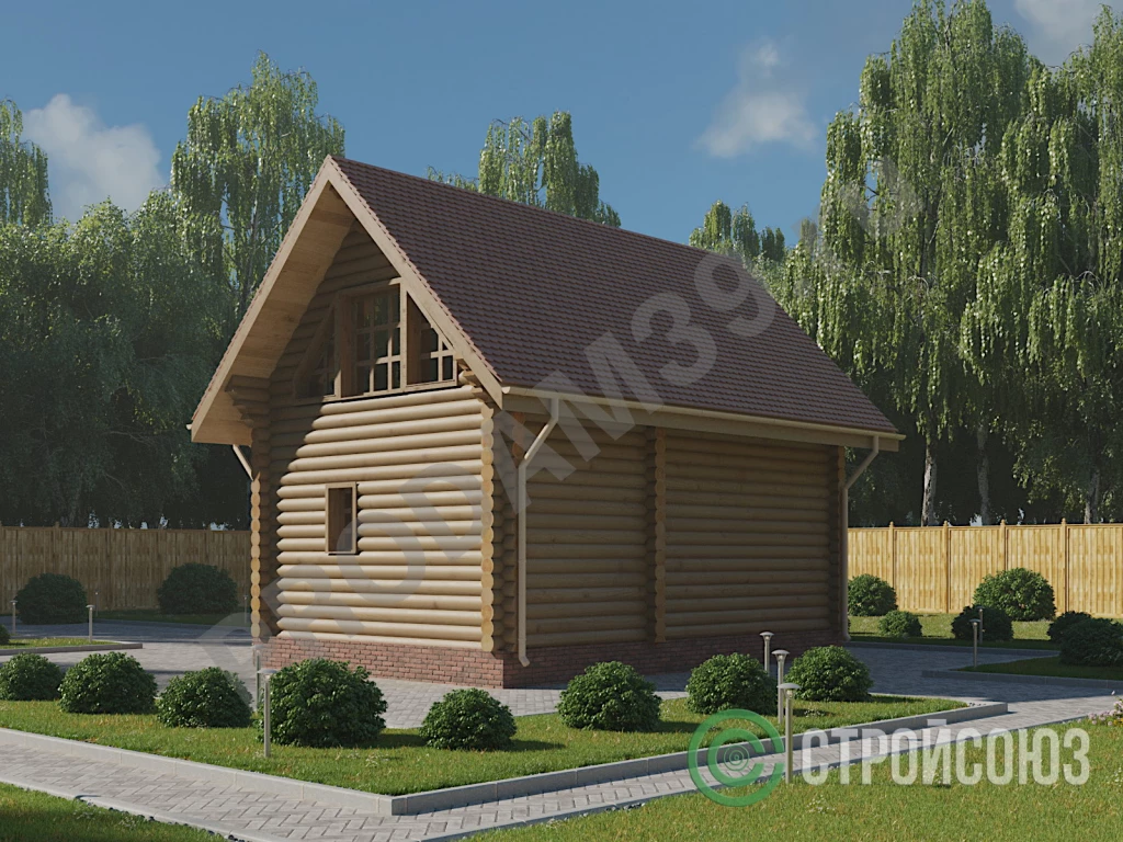 Строительство домов из бруса и бревна, проект 84 кв.м