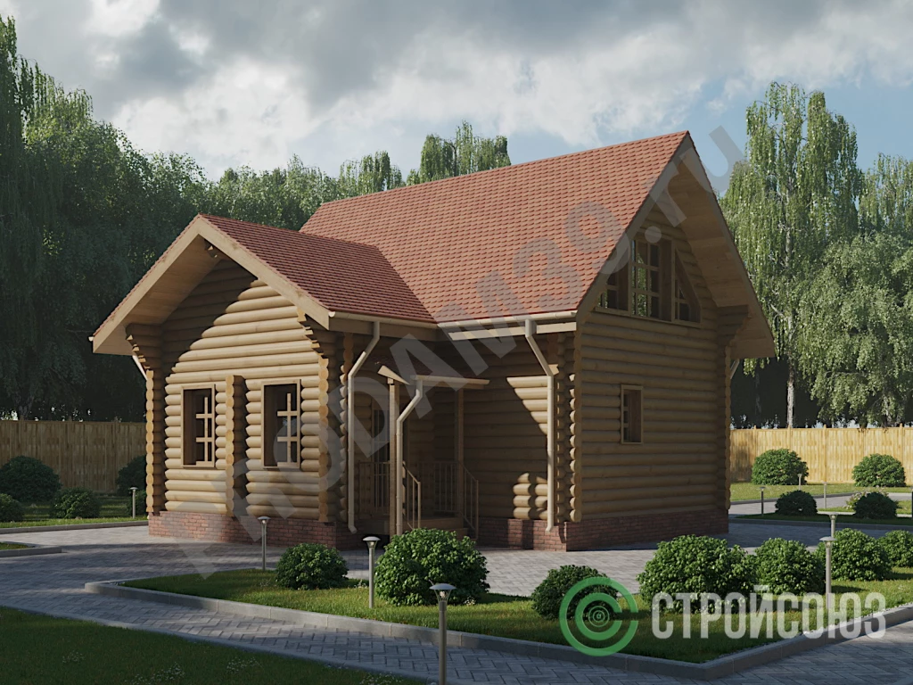 Строительство домов из бруса и бревна, проект 84 кв.м