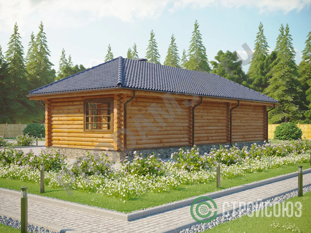 Строительство домов из бруса и бревна, проект 83 кв.м