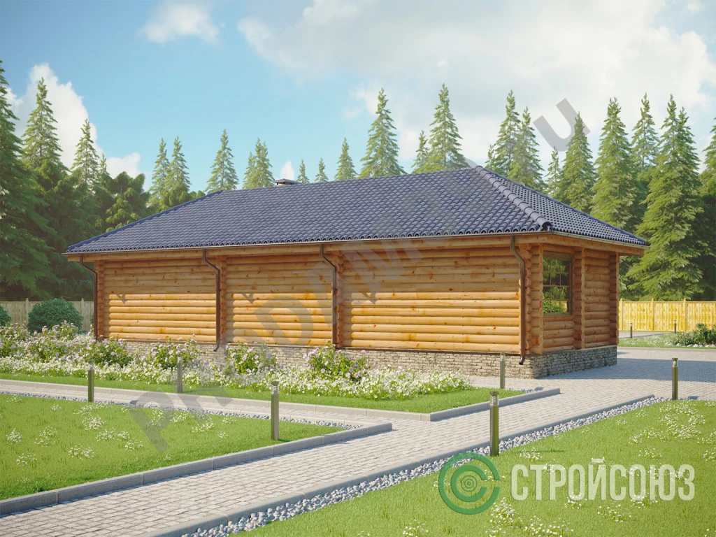 Строительство домов из бруса и бревна, проект 83 кв.м