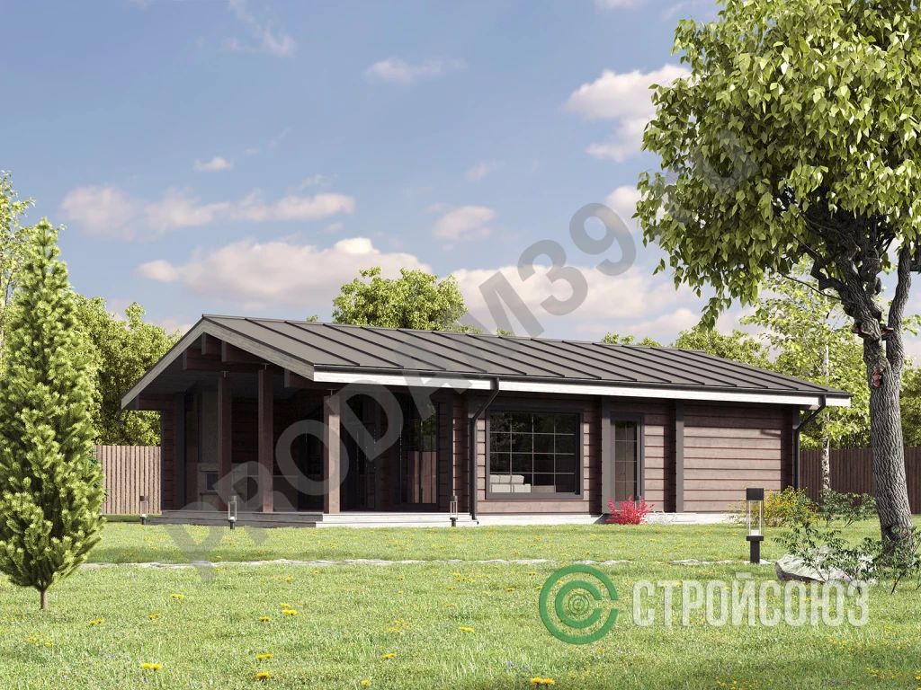 Строительство домов из бруса и бревна, проект 100 кв.м