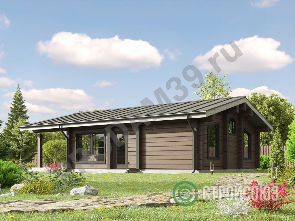 Строительство домов из бруса и бревна, проект 100 кв.м