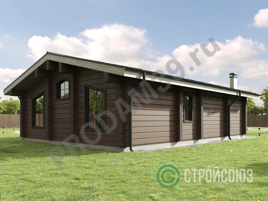 Строительство домов из бруса и бревна, проект 100 кв.м