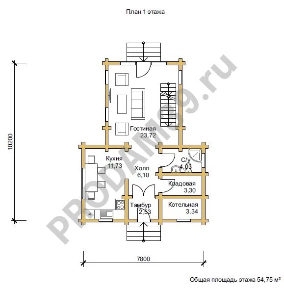 Строительство домов из бруса и бревна, проект 112 кв.м