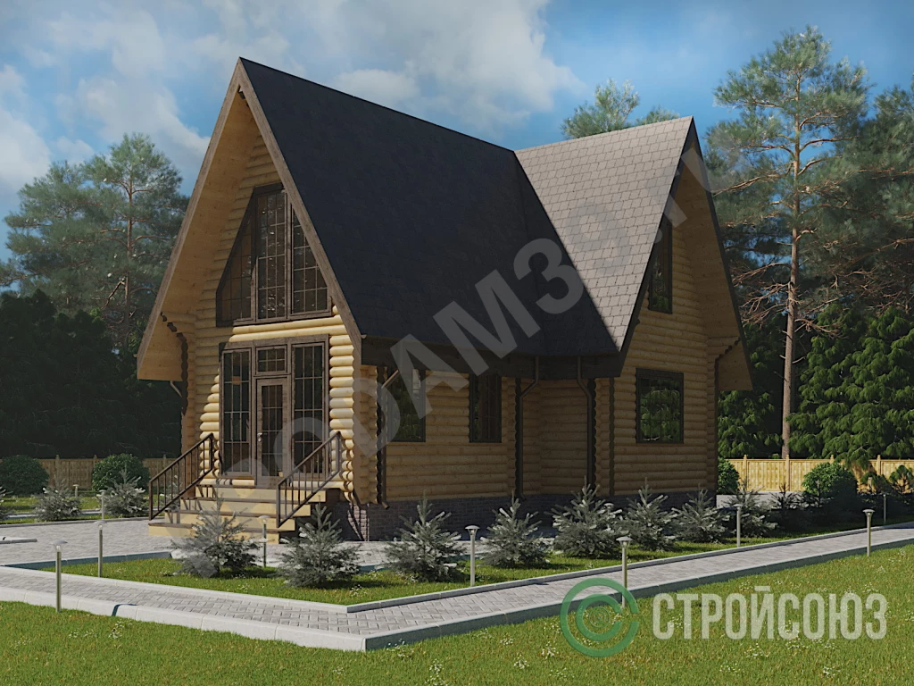 Строительство домов из бруса и бревна, проект 112 кв.м