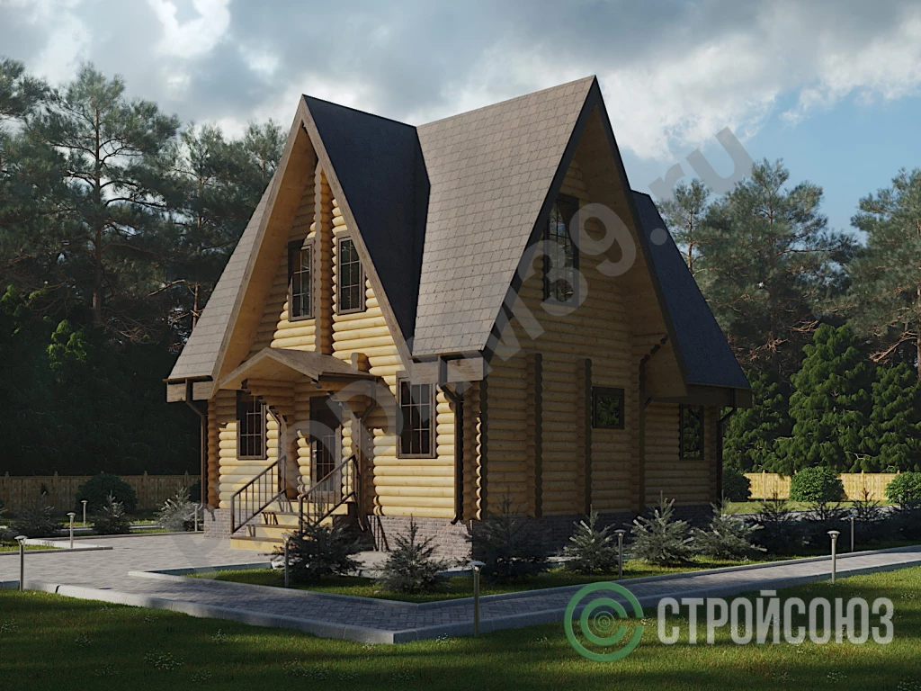 Строительство домов из бруса и бревна, проект 112 кв.м