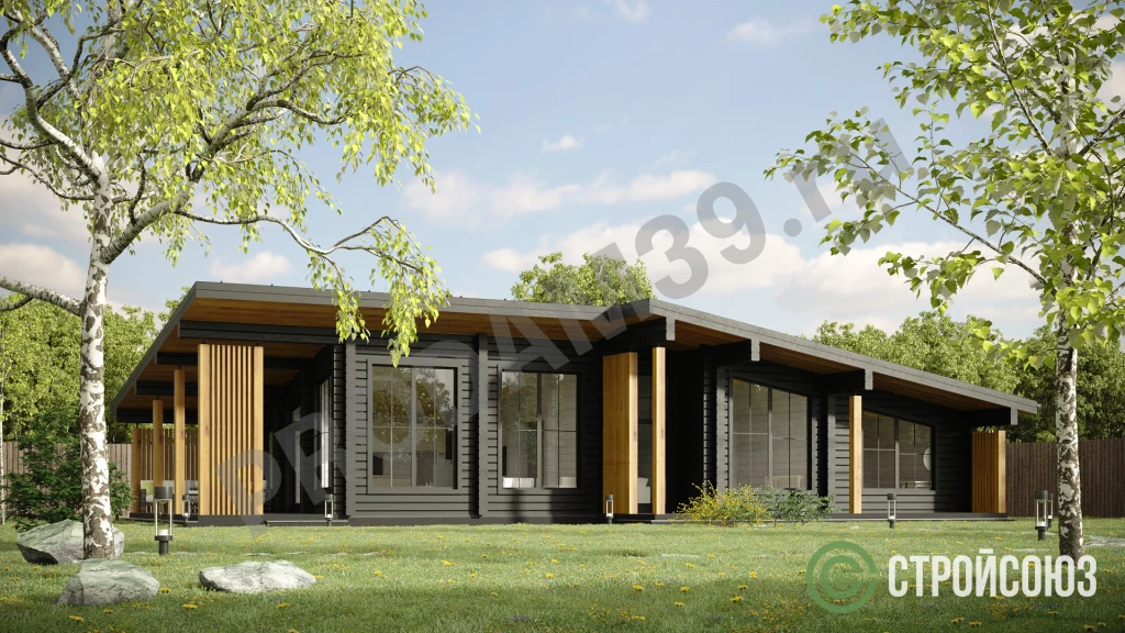 Строительство домов из бруса и бревна, проект 133 кв.м