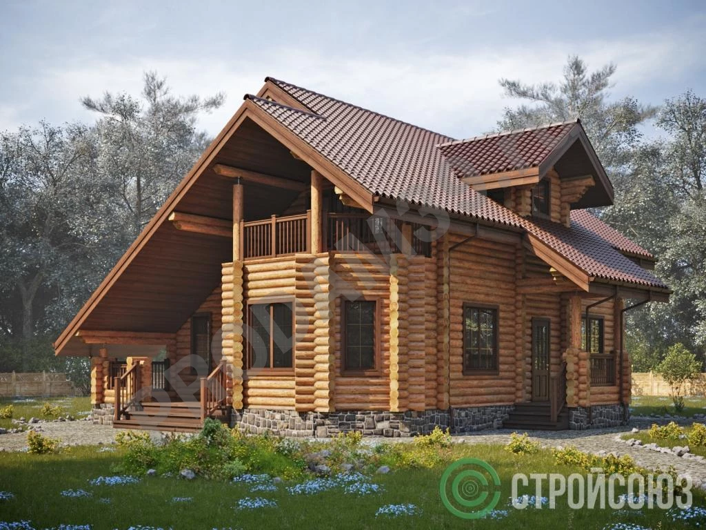 Строительство домов из бруса и бревна, проект 200 кв.м