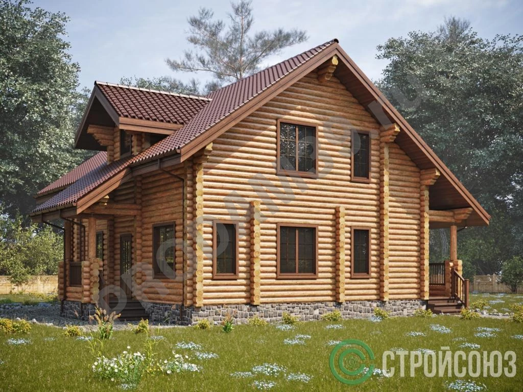 Строительство домов из бруса и бревна, проект 200 кв.м