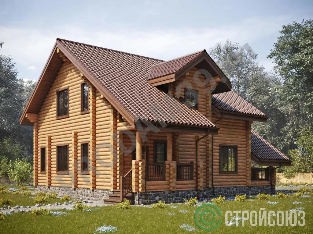 Строительство домов из бруса и бревна, проект 200 кв.м